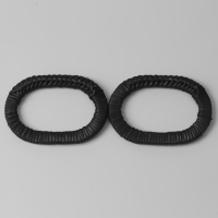 Ручки для сумок деревянные, плетёные, d = 9,8 &times; 5,9 / 13,5 &times; 9,5 см, 2 шт, цвет чёрный