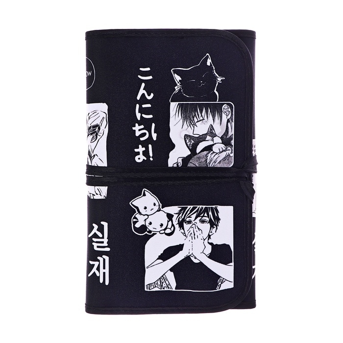 Пенал мягкий скрутка , 220х460 мм , Calligrata, вышывка Пенал мягкий скрутка , 220х460 мм , Calligrata, вышывка "Аниме", на шнуровке, на 37 предметов