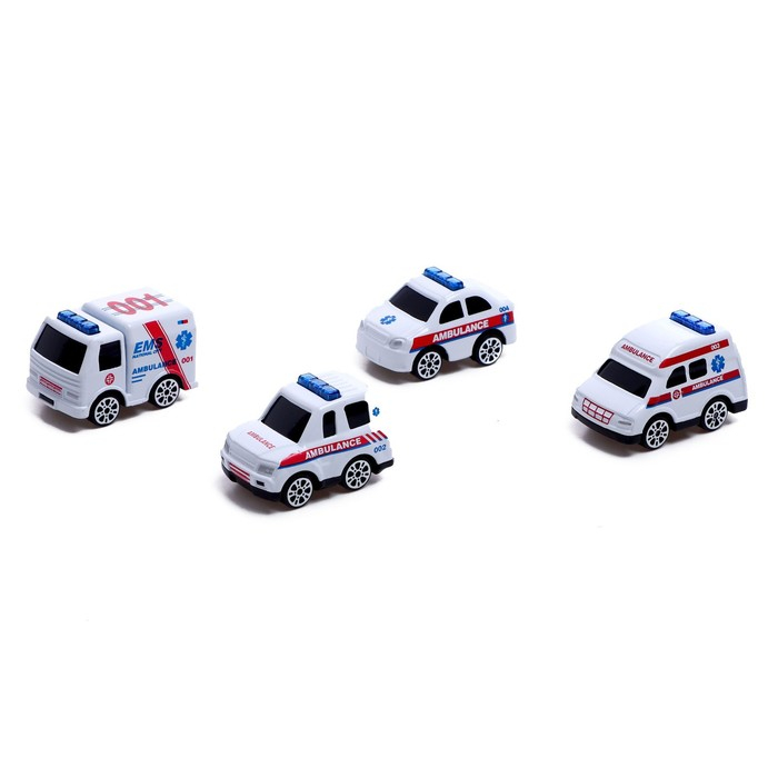 Набор металлических машин &laquo;Спецслужбы&raquo;, 4 штуки, в колбе, МИКС