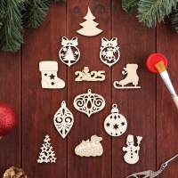 Новый год. Набор заготовок для творчества символ года "Новогодние украшения 2025",12 шт,4,5 х 4,5см Новый год. Набор заготовок для творчества символ года "Новогодние украшения 2025",12 шт,4,5 х 4,5см