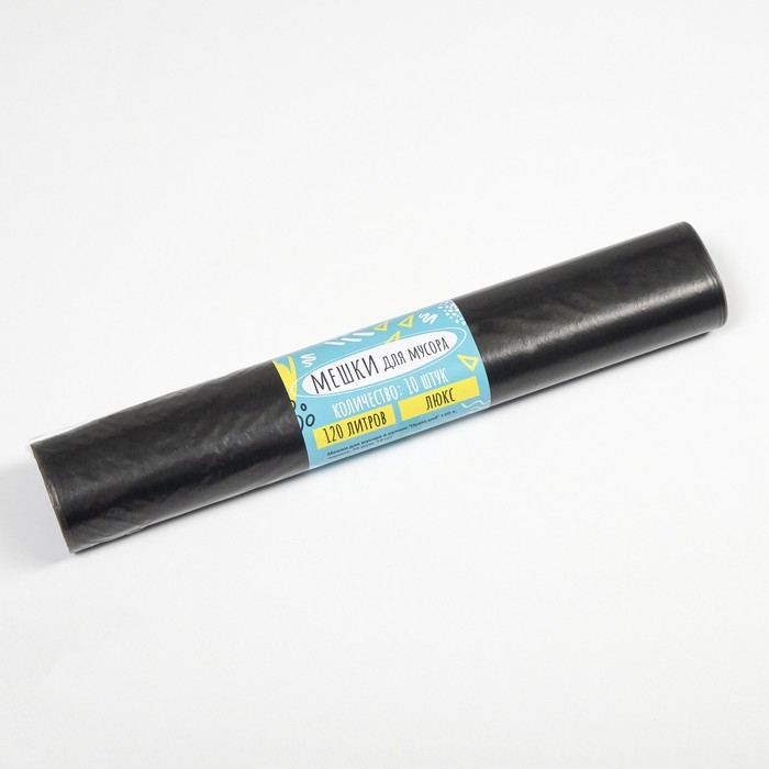 Мешки для мусора в рулоне Мешки для мусора в рулоне "UPAK LAND" 120 л, черные, ПВД, профессиональные, толщина 35 мкм, 70 х 120 см. 10 шт.