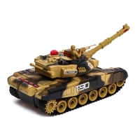 Танк радиоуправляемый Т90, с аккумулятором, свет и звук, цвет коричневый Танк радиоуправляемый Т90, с аккумулятором, свет и звук, цвет коричневый