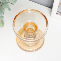 Подсвечник стекло на 1 свечу "Подиум" карамель 8,5х8,5х8,5 см Подсвечник стекло на 1 свечу "Подиум" карамель 8,5х8,5х8,5 см