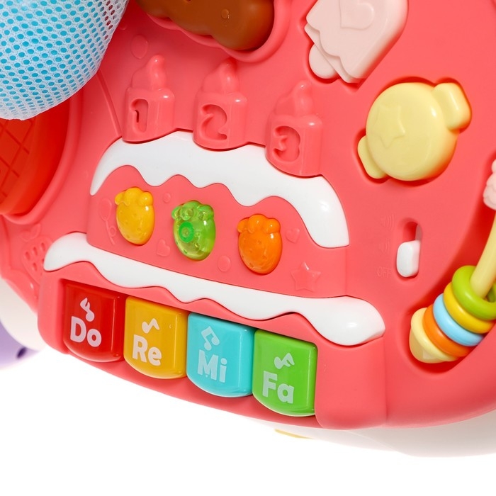 Столик-ходунки 4 в 1, звук, цвет розовый