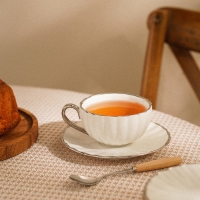 Чайная пара фарфоровая SL Home «Гарда», 2 предмета: чашка 200 мл, блюдце d=15 см, цвет белый Чайная пара фарфоровая SL Home «Гарда», 2 предмета: чашка 200 мл, блюдце d=15 см, цвет белый