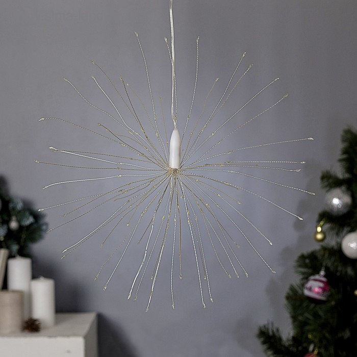 Светодиодная фигура «Салют» 20 см, роса, батарейки ААх4 (не в комплекте), 8 режимов, свечение синее и белое Светодиодная фигура «Салют» 20 см, роса, батарейки ААх4 (не в комплекте), 8 режимов, свечение синее и белое