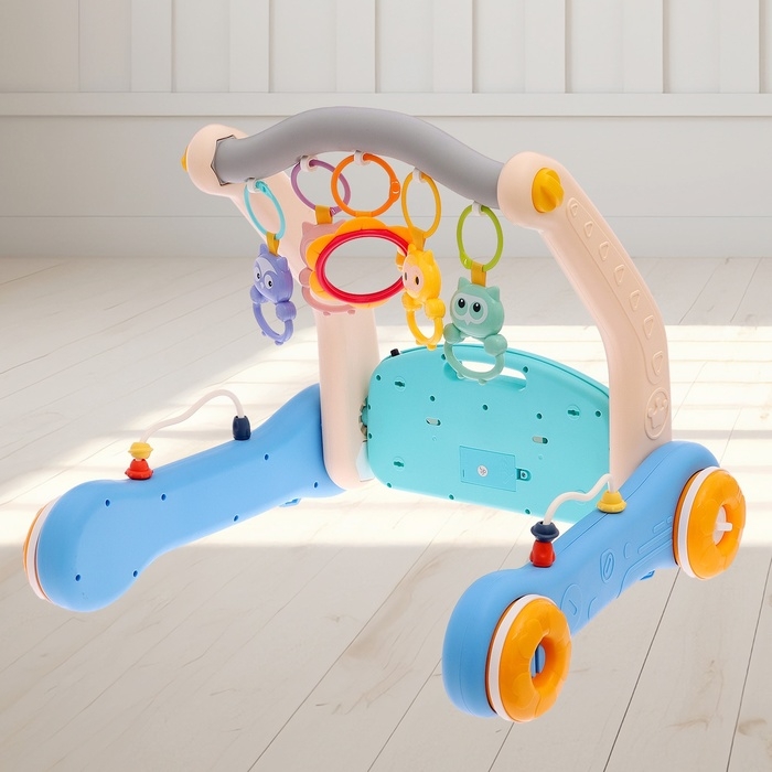 Развивающий коврик-каталка &laquo;Сафари&raquo;, 2 в 1, звуковые эффекты, цвет синий