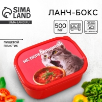 Ланч-бокс &laquo;Не перебарщивай&raquo;, прямоугольный, 500 мл
