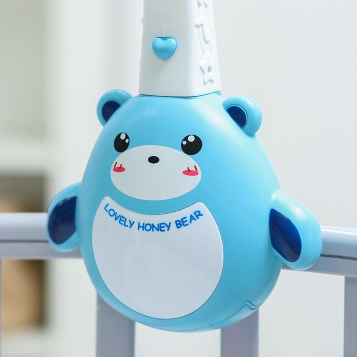 Мобиль музыкальный на кроватку &laquo;Мишка. Зоопарк&raquo;, проектор, пульт, цвет МИКС