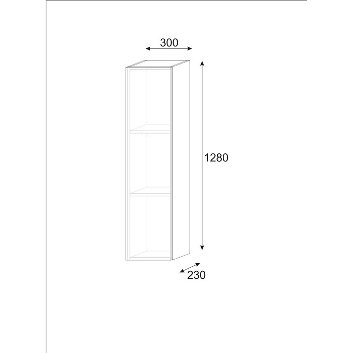 Шкаф навесной Инфинити 2, 300х250х1280, Графит/Эйхория МДФ