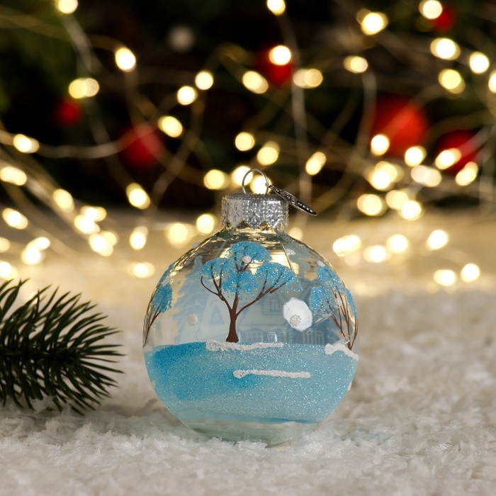 Шар Шар "Зимний новый 1", 65 мм, в подарочной упаковке