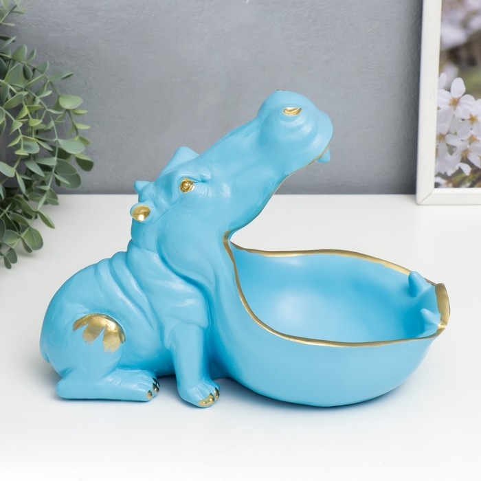 Сувенир полистоун подставка Сувенир полистоун подставка "Голубой бегемот" 22х16,5х30 см