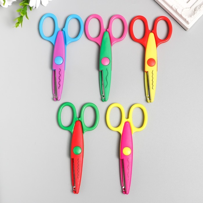 Ножницы рельефные Ножницы рельефные "Цветик" (набор 5 шт) 13 см МИКС