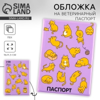 Обложка на ветеринарный паспорт «Рыжие коты», ПВХ Обложка на ветеринарный паспорт «Рыжие коты», ПВХ