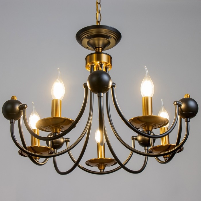 Люстра "Фломи" 5хЕ14 40Вт черно-золотой 60х73х60 см BayerLux