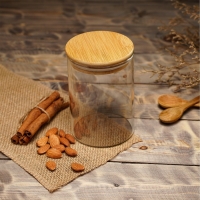 Банка стеклянная для хранения сыпучих продуктов BellaTenero «Эко», 550 мл, 8,5×12,5 см, с бамбуковой крышкой Банка стеклянная для хранения сыпучих продуктов BellaTenero «Эко», 550 мл, 8,5×12,5 см, с бамбуковой крышкой