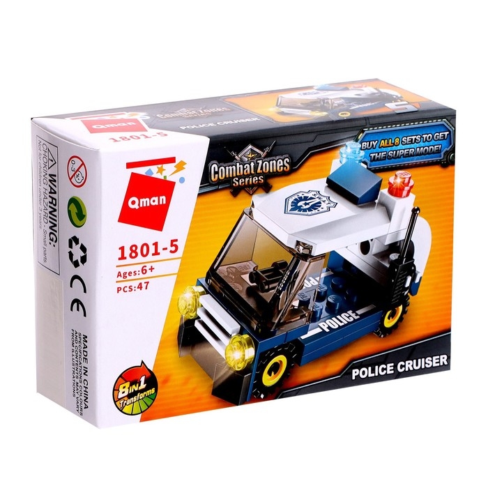 Конструктор Полиция &laquo;Полицейский транспорт&raquo;, 8 видов, МИКС