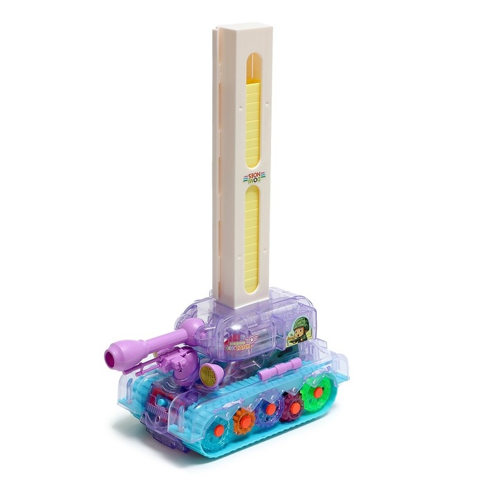 Танк &laquo;Домино&raquo;, работает от батареек, свет и звук, домино в комплекте