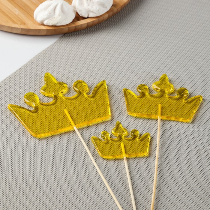 Силиконовый молд для леденцов и шоколада &laquo;Корона&raquo;, 10&times;12 см, 7&times;9,5 см, 5,5&times;7 см, цвет прозрачный