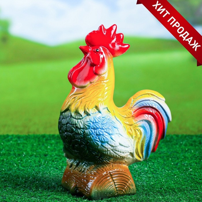 Садовая фигура Садовая фигура "Петух на бревне" 29см