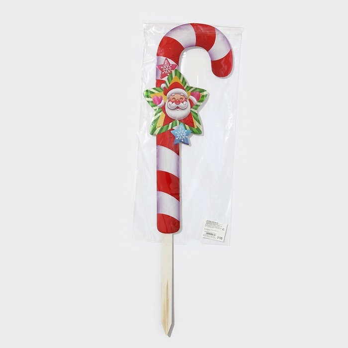 Топпер декоративный трость "Дедушка мороз звезда" 16,7х67,5 см