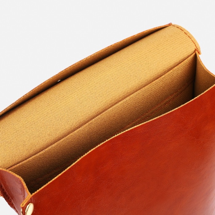 Рюкзак-мини из искусственной кожи на магните, цвет рыжий Рюкзак-мини из искусственной кожи на магните, цвет рыжий