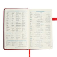 Ежедневник недатированный А5, 136 листов PREMIER, твёрдая обложка, искусственная кожа, ляссе, магнитный хлястик, бежевый блок 70 г/м2, красный