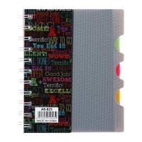 Блокнот на гребне А6, 100 листов, линия, обложка пластик, с разделителями "Граффити", МИКС Блокнот на гребне А6, 100 листов, линия, обложка пластик, с разделителями "Граффити", МИКС