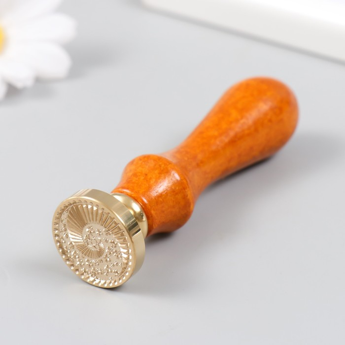 Печать для сургуча с деревянной ручкой Печать для сургуча с деревянной ручкой "Инь-ян - китайский зонтик" 9х3х3 см