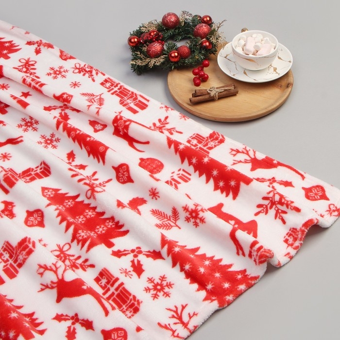 Плед LoveLife &laquo;Новогодний лес&raquo; 150х200 см,100% п/э, велсофт 280 гр/м2