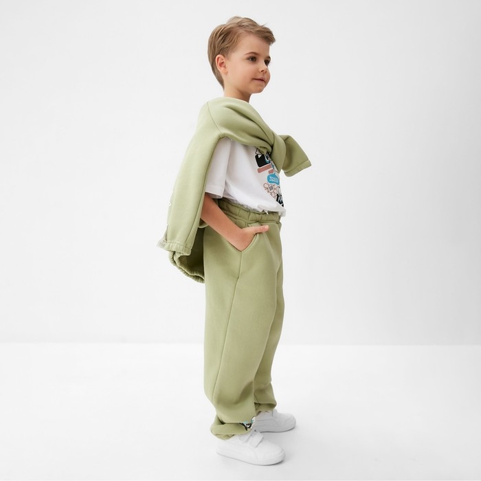 Брюки детские MINAKU: CRUSH, цвет оливковый, рост 104 см