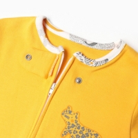 Комбинезон детский (3 шт.), цвет оранжевый/леопард/белый, рост 80 см