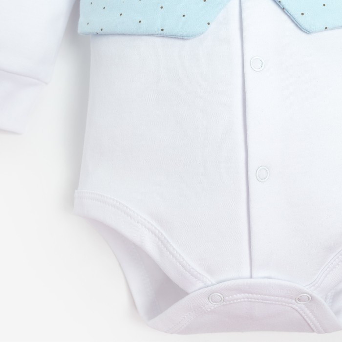 Боди Крошка Я Боди Крошка Я "Костюм", белый/голубой, МИКС, рост 74-80 см