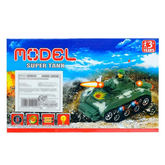 Танк &laquo;Атака&raquo;, световые и звуковые эффекты, работает от батареек, МИКС