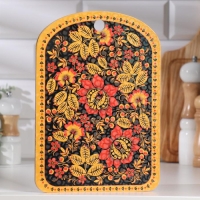 Доска разделочная сувенирная "Хохлома, чёрный фон", 19,5&times;27,5 см