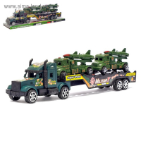 Грузовик инерционный &laquo;Тягач&raquo;, с 2 машинами, цвета МИКС
