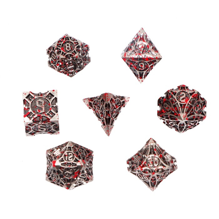 Набор кубиков для D&D (Dungeons and Dragons, ДнД) Набор кубиков для D&D (Dungeons and Dragons, ДнД) "Время игры", серия: D&D, 7 шт, кровавые