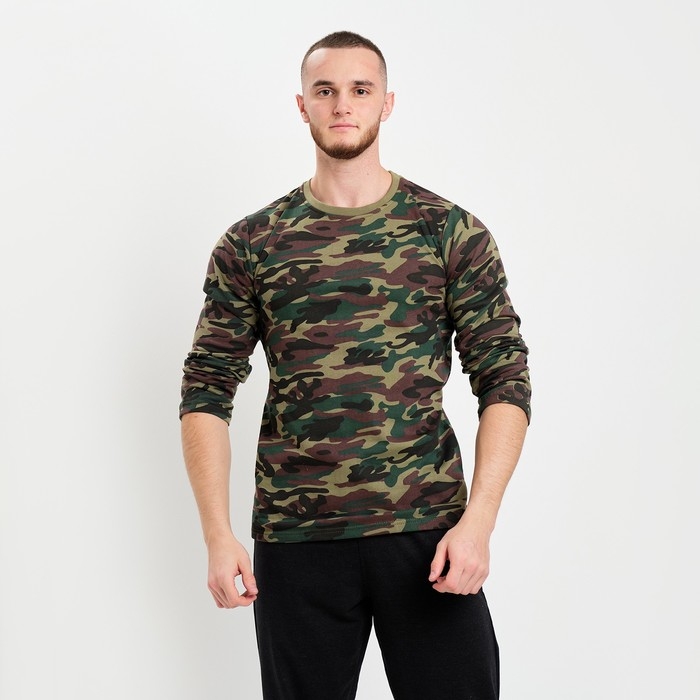 Лонгслив мужской, цвет зелёный камуфляж/пятна МИКС, размер 48 Лонгслив мужской, цвет зелёный камуфляж/пятна МИКС, размер 48