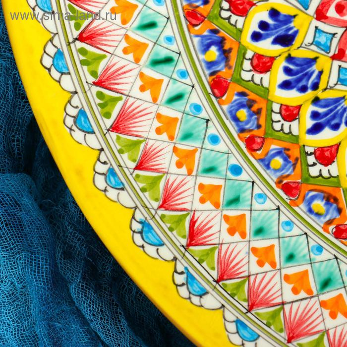Ляган Риштанская Керамика Ляган Риштанская Керамика "Узоры", 42 см, жёлтый