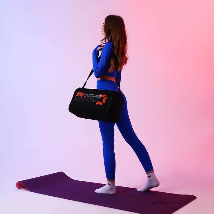 Сумка спорт Сумка спорт "Надписи", 40*24*21, отд на молнии, черный