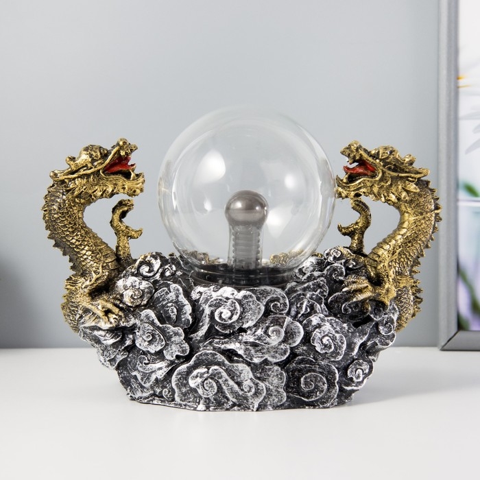 Плазменый шар Плазменый шар "Драконы" золото 23х12х18 см RISALUX