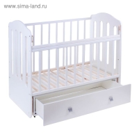 Детская кроватка &laquo;Чудо&raquo; на маятнике, с ящиком, цвет белый