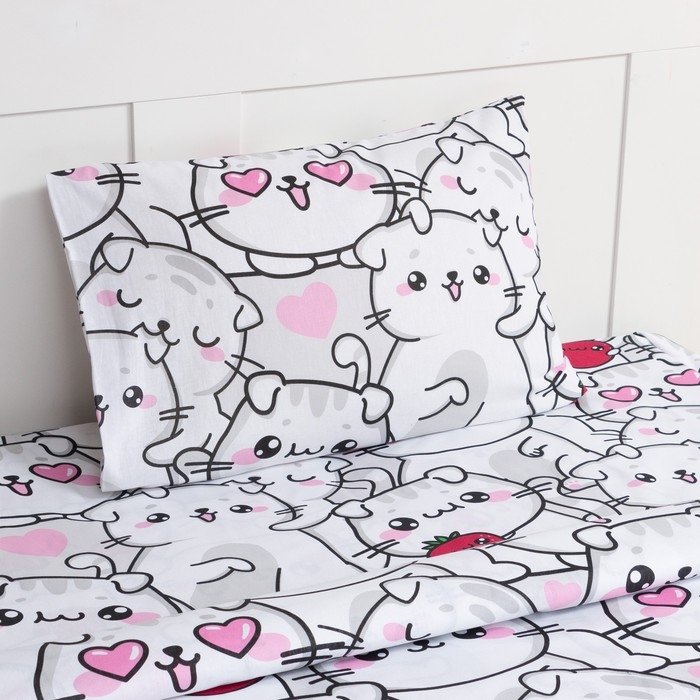 Постельное бельё Этель 1,5 сп Постельное бельё Этель 1,5 сп "Sweet cats", 143х215 см, 150х214 см, 50х70 см -1 шт, 100% хлопок, бязь