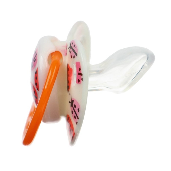 Соска - пустышка силиконовая ортодонтическая «Божья коровка», от 3 мес., с колпачком, цвет оранжевый Соска - пустышка силиконовая ортодонтическая «Божья коровка», от 3 мес., с колпачком, цвет оранжевый