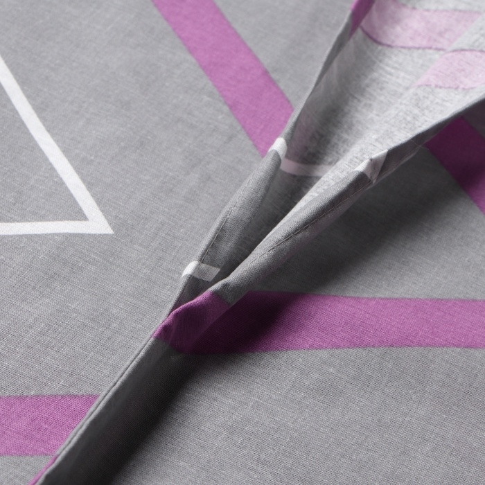 Пододеяльник Этель "Сиренево-серые зигзаги" 145*210 см, 100% хлопок, поплин, 125 г/м&sup2;