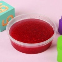 Слайм &laquo;Стекло&raquo; с красными блёстками, 90 г