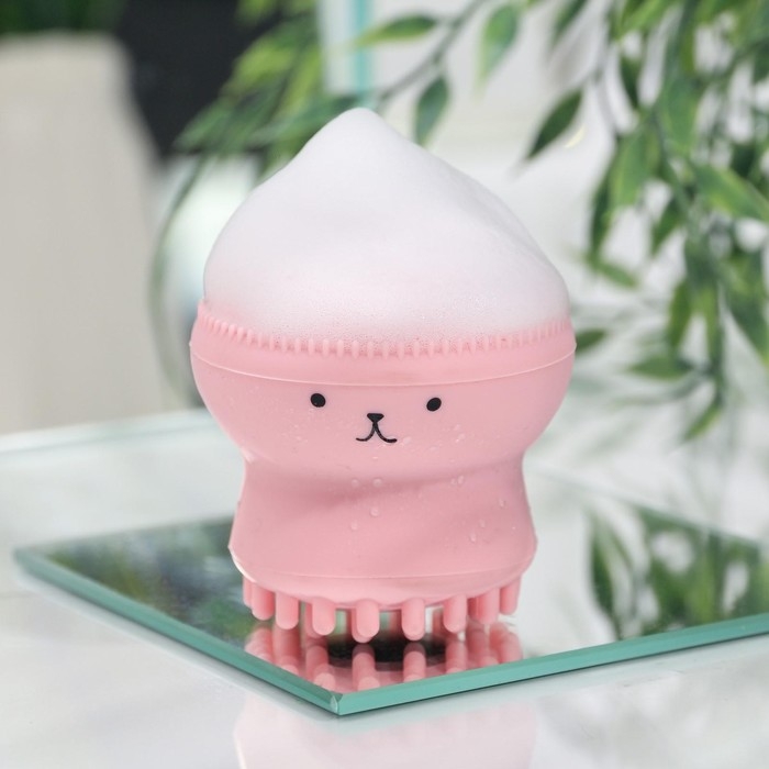 Массажер для лица, спонж для умывания &laquo;Котик&raquo; 5,5 х 5,5 см