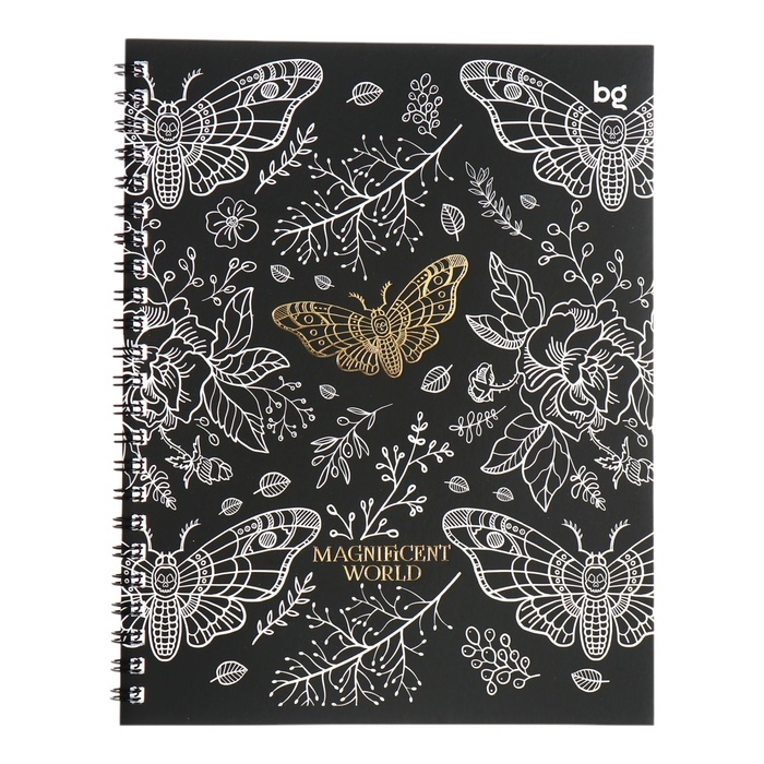 Тетрадь 48 листов, в клетку, на гребне, Magnificent World, обложка мелованный картон, матовая ламинация, тиснение фольгой, МИКС Тетрадь 48 листов, в клетку, на гребне, Magnificent World, обложка мелованный картон, матовая ламинация, тиснение фольгой, МИКС