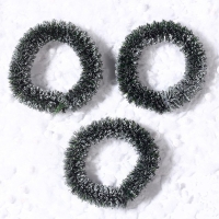 Декор &laquo;Новогодний венок&raquo;, набор 3 шт., размер 1 шт. &mdash; 6,5 см, цвет тёмно-зелёный