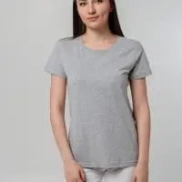 Футболка женская T-bolka Stretch Lady, серый меланж, размер S